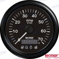 COMPTE TOURS 0/7000RPM NOIR LED ALARME